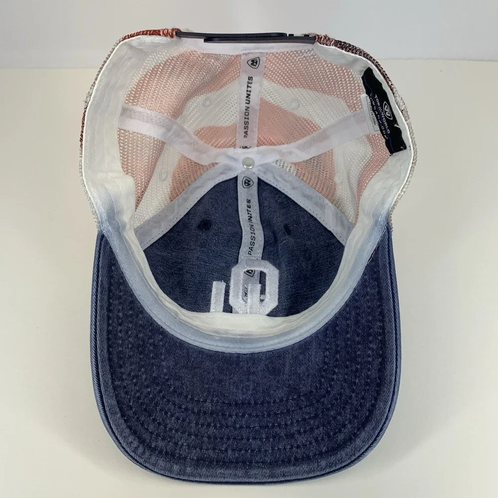 Oklahoma Sooners OU Hat Denim Flag Mesh Snapback Baseball Cap TOW STAIN